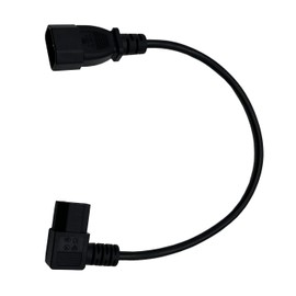 Traovien 90 Degree C13 3 Pin Female to C14 3 Pin Male PDU Power Supply Extension Cord,1PCS 40cm,Applicable to: Desktop Computers of Most Models, LED Lighting displays, projectors (Left)