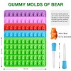 Eolilim 5 Colors Gummy Molds Bear Shape Mini Silicone Molds