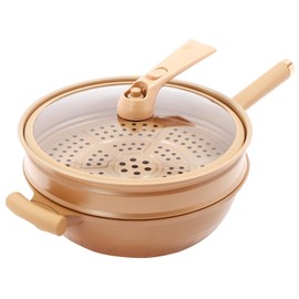 Micro Pressure Cooker Multifunctional Non-stick Clay Pot with Steamer Basket 12.6 Inch Steamer Micro Pressure Pot for Home Kitchens, Restaurants, Flats