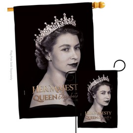 Her Majesty Queen Garden House Flag - Set Sweet Life Sympathy Remembrance Memorial Bereavement Love Support Emotion Postive - Decoration Banner Small Yard Gift Double-Sided Made in USA 28 X 40