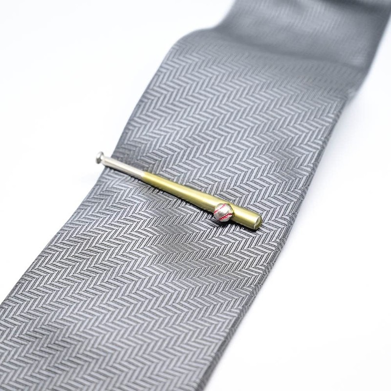 Swank T0141 Baseball Bat Tie Bar (Brown), Brass, No Gemstone