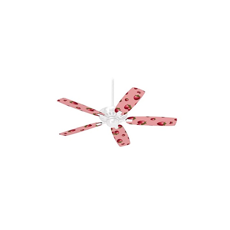 Strawberries on Pink - Ceiling Fan Skin Kit fits most
