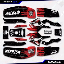 Factory EFX Red Savage Camo Racing Fender Graphics Kit fits Yamaha Warrior 350 Decals