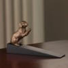 Labrador Doorstop Pedigree Dog Door Stopper 6.5"L Brass & Wood by SPI Home Decor