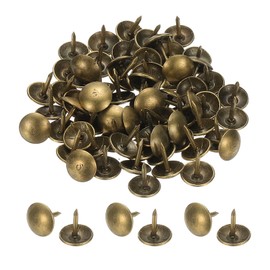PATIKIL 100 Pcs Upholstery Tacks 0.39" x 2/5" Head Dia Vintage Thumb Nails Pins Round Head Metal Push Tack Pin for DIY Furniture Sofa Chair Decor