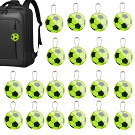 20 pieces reflector pendants, reflector pendant football, PVC reflector football, reflective football pendant, pendant school bag for school bags, clothes, keys, school bag, bicycle