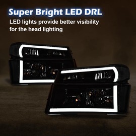 G-PULS Headlights Bumper Lights Compatible with Chevy Colorado/GMC Canyon 2004-2012,Fit Isuzu i-280 i-350 2006,Fit Isuzu i-290 i-370 2007-2008 Smoky Lens Black Housing Clear Reflector