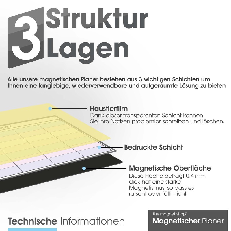 Der Magnet Shop Magnetic Weekly Planner (30 x 21 cm