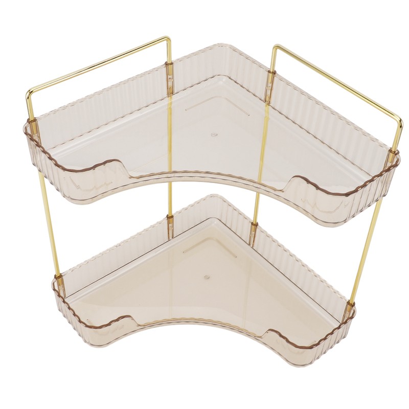 2 Tier Corner Bathroom Countertop Organizer Space Saving Easy Assembly