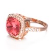 Yoursfs 4.5Ct Big Red Crystal Rings For Women Wedding 18k
