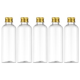Tekson - Botellas de viaje vacías de 3.4 onzas (5 unidades), recipiente cosmético de tamaño de viaje, botella exprimida para champú, acondicionador