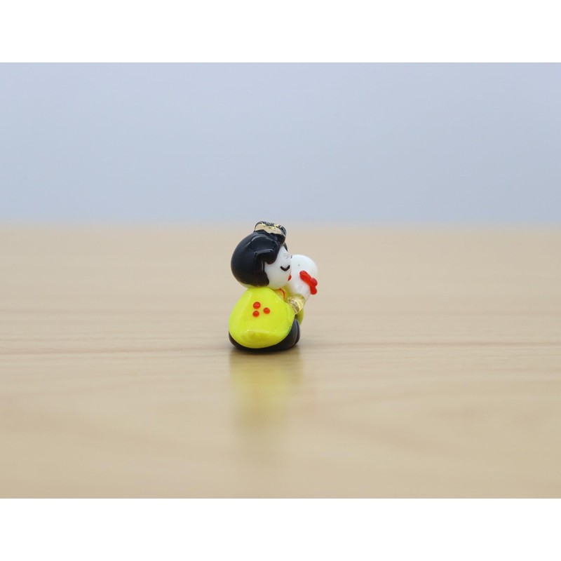 グラススクエア かわいらしい ガラスの 雛人形 仕丁 たてがさ 小