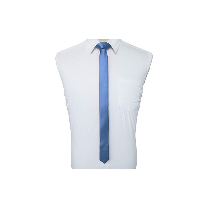 JEMYGINS Mens Slim Silk Tie 4cm Medium Light Blue, lightblue