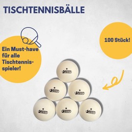 Best Sporting White Table Tennis Balls Pack of 100 I 1 Star Quality I Indoor & Outdoor Table Tennis Set I Table Tennis Balls in 40 mm Diameter I Ping Pong Balls I Table Tennis Accessories