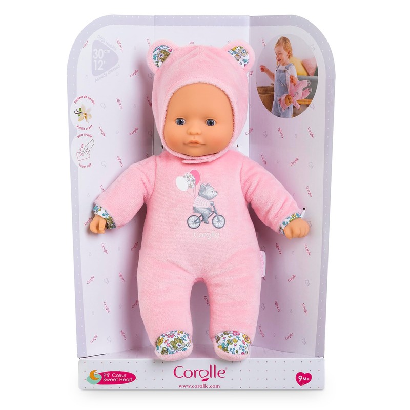 Corolle - My Cuddly Toy, Pti'Heart, Bear, Pink, 30 cm,