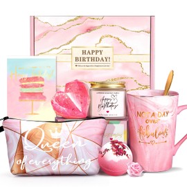 Jumway Not A Day Over Fabulous Mug Gifts Set- Birthday Gifts for Women - Funny Birthday Gift Ideas for Her,Friends, Coworkers, Her, Wife, Mom, Daughter, Sister, Aunt Ceramic Marble Mug 14 Oz