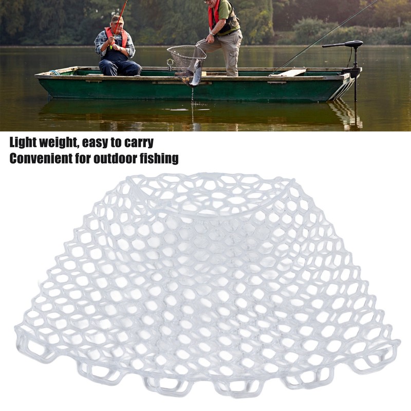 Fly Fishing Landing Net Collapsible Clear Rubber Replacement Bag for