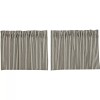 VHC New Primitive Farmhouse WHITE BLACK STRIPED TICKING TIERS Curtains