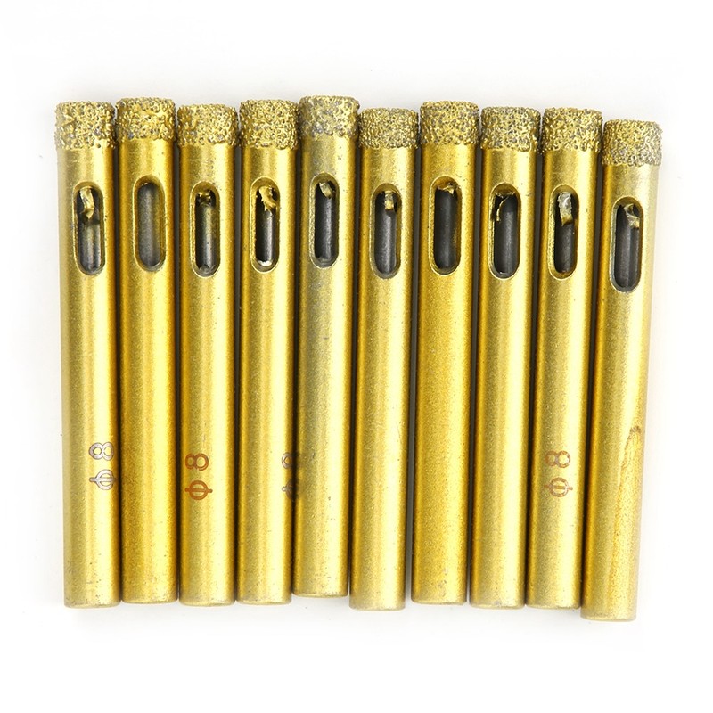 10Pcs Diamond Hole Saw Drill Bit Gold Granite Ceramic Tile