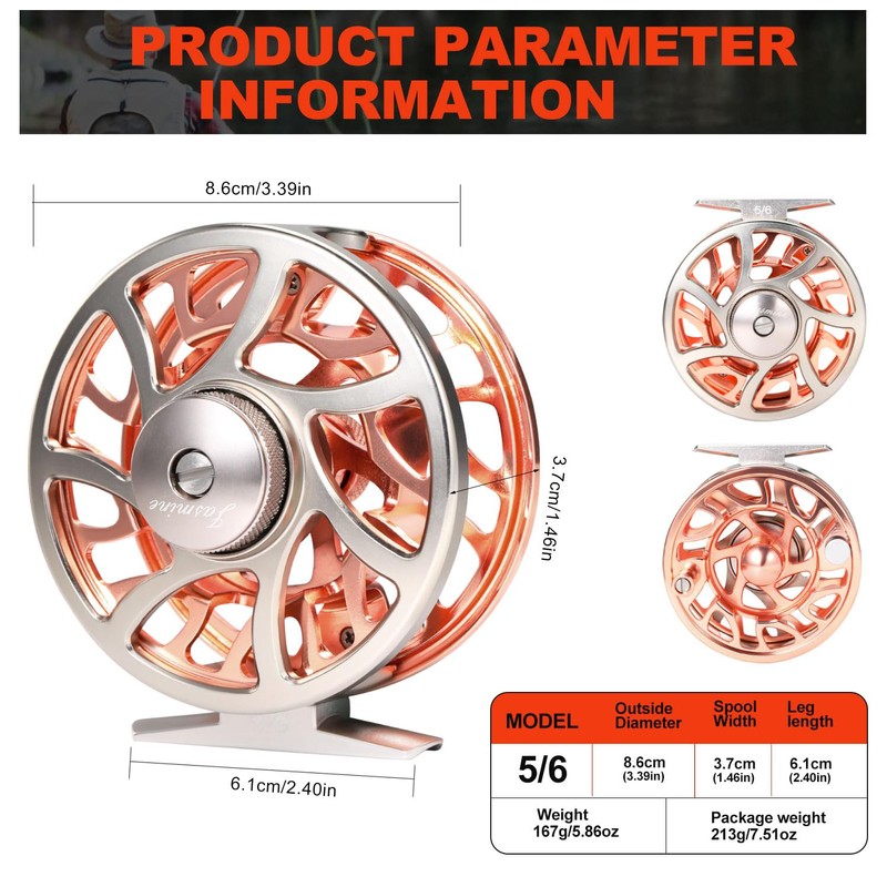 Sougayilang Fly Fishing Reel, CNC-Machined Aluminum Alloy, 5/6 Weight, Lightweight