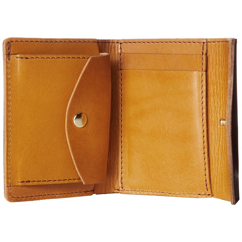 TCY Tochigi Leather Trifold Mini Wallet, Dark Brown