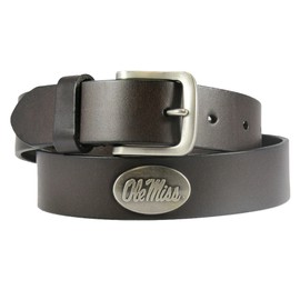 ZEP-PRO NCAA Mississippi Old Miss Rebels Leather Concho Belt, Brown, 32-inches