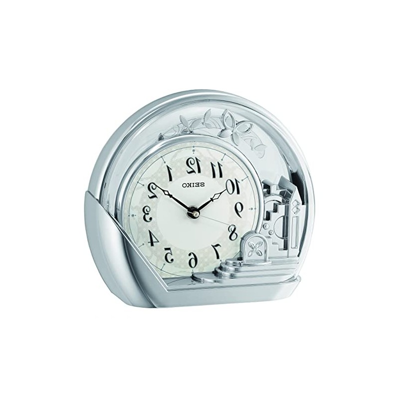 Seiko Clocks Table Clock, Silver, Standard Size