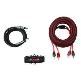 DS18 AKIT8.RD 8-GA Amplifier Installation Wiring Kit - Up to 840W Max, ANL Fuse Holder with 60A, Speaker & RCA Cables, CCA Amplifier Wiring Kit, Ultra Flex Wire, Amp Wire Kit 8 Gauge - Red