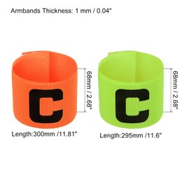 PATIKIL Captain's Armband, 2 in 1 Set Elastic Arm Band for Soccer Team Training, Orange Green