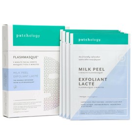 PATCHOLOGY FLASHMASQUE 5 MINUTE FACIAL SHEETS MILK PEEL BRIGHTENS DULL SKIN 1 PK