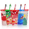 MOJMBSBY Pack of 5 Christmas Colour Changing Cups with Lid
