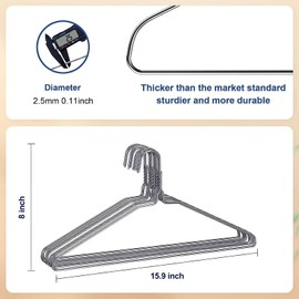 SPECILITE Wire Metal Clothes Hangers Bulk 150 Pack for Standard Size Suits, Coats, Shirts, Pants, Skirts, Space Saving, Non Slip,16 Inch 12 Gauge Ultra Thin, Silver