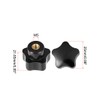 sourcing map M5 Nut Thread Clamping Knob Black Plastic 5