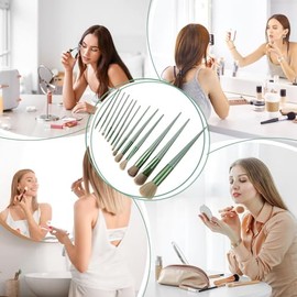 Juego de brochas de maquillaje, Juego de brochas de maquillaje,Kit de brochas de maquillaje de cerdas sintéticas 13X  Juego de brochas faciales,...   