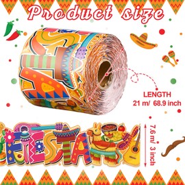 Panelee Let's Fiesta Border 68.9 Feet Bulletin Board Border Butterflies Flowers Bee Space Inspirational Cute Decor for Classroom Bulletin Boards Chalkboard Wall Decor