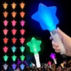 2Pack 15-Color LED Cheering Sticks, Star Shape Glow Wands for