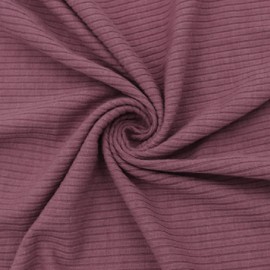 Mauve Poly Rayon Spandex 4x2 Rib Knit Fabric
