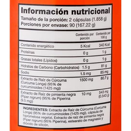 Qunol Cúrcuma Turmeric 1500 Mg 180 Cápsulas 95% Curcuminoides Suplemento