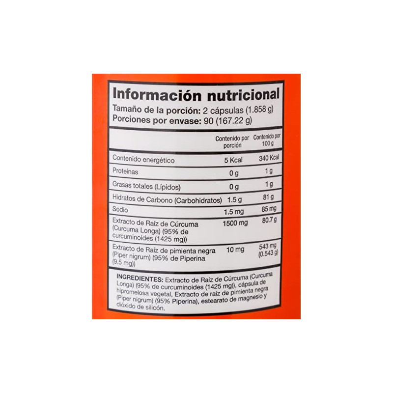 Qunol Cúrcuma Turmeric 1500 Mg 180 Cápsulas 95% Curcuminoides Suplemento