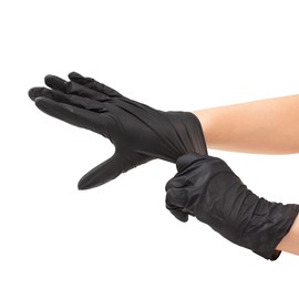 Hercules Sägemann Spezial-Schutz-Handschuhe für Friseure Black Touch Größe L, 10 Stück 100% Natur-Latex