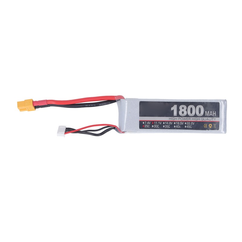 LiPo Battery Pack 11.1V 3S 1800mAh 25C Rechargeable LiPo Battery