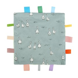 AmazingM Baby Tags Security Blanket, Sensory Soothing Taggies Blanket for 3-12 Months Boys and Girls (Duck)