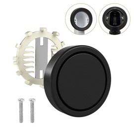 Fibetter Bathtub Overflow Cover 2-Screws on, 3.55" ABS Plastic Tub Overflow Plate with Hair Catcher, 2-Hole Tub Overflow Drain Faceplate Replacement Overflow Cap for Alcove Bathtub (Matte Black)