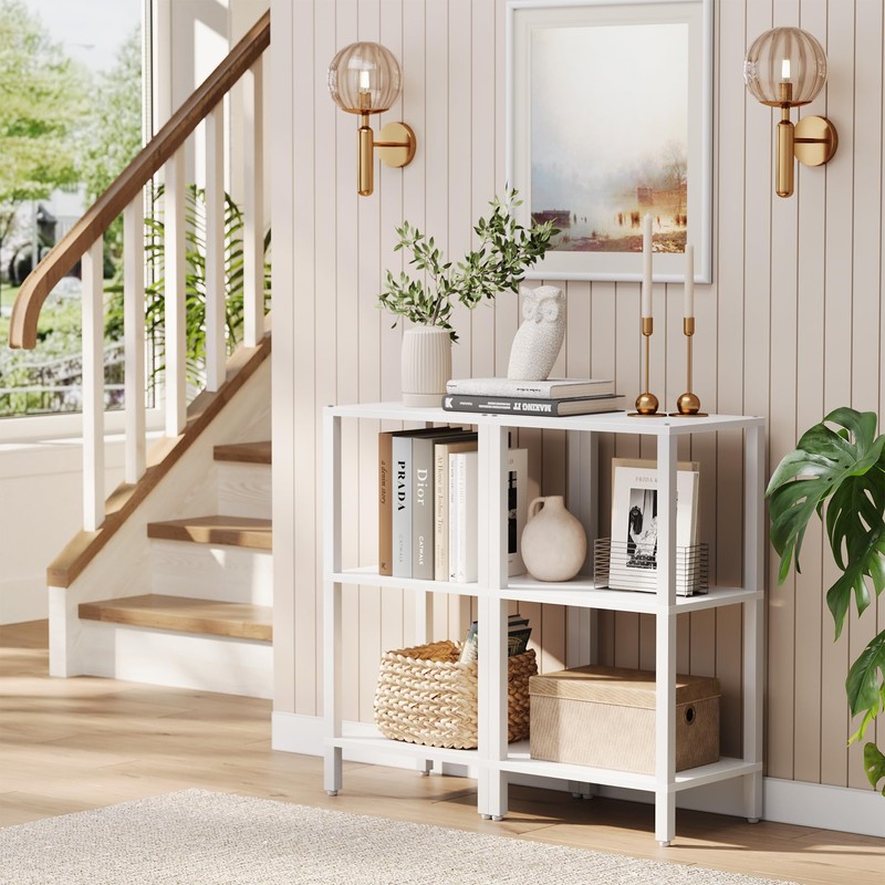 TUTOTAK Bookshelf, 6-Tier Tall Book Shelf, Narrow Bookcase for Small