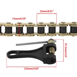 ABCERRSI Gold 420 Motorcycle Chain 132 Links Compatible with 50cc 70cc 90cc 110cc 125cc ATV Dirt Bike Mini Bike Scooter SSR TaoTao Baja Kazuma