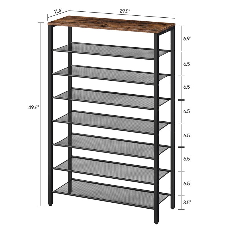 MAHANCRIS 8-Tier Shoe Rack, Large Capacity Shoe Shelf, Shoe Organizer