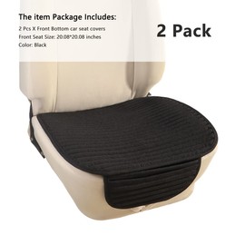 Suninbox Car Seat Covers,2 Pack Car Seat Pads Cushions,Universal Bottom Car Seat Covers,Driver Car Seat Protector Buckwheat Hulls Anti-Skid Four Seasons General(2PC Black Front Seat)