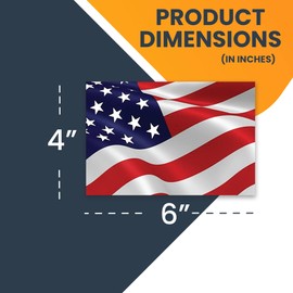 Magnet Me Up Waving American Flag Car Magnet Decal, 4x6 Inch, Red, White, Blue, Heavy-Duty Automotive Magnet for Car Truck, SUV, or Any Magnetic Surface, Patriotic Old Glory, Made in The USA