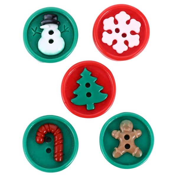 Healifty Pack of 50 Christmas Buttons Embellishments Christmas Tree Snowflake