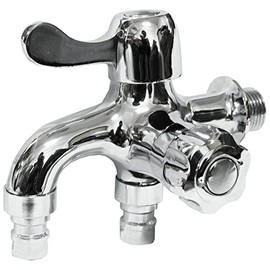 Horizontal Faucet, Double Mouth, 2 Openings, One Handle Faucet, One Touch Fitting